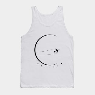 Aircraft crossing moonlight design Tank Top